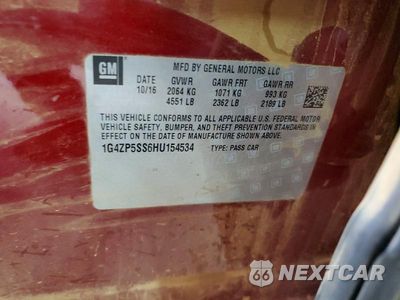 Zdjęcie 12 z 12 samochodu: 2017 BUICK LACROSSE ESSENCE VIN:1G4ZP5SS6HU154534 - miniatura
