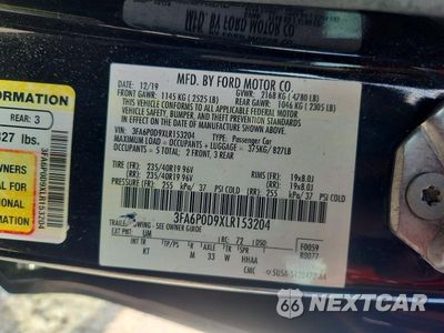 Zdjęcie 12 z 12 samochodu: 2020 FORD FUSION TITANIUM VIN:3FA6P0D9XLR153204 - miniatura