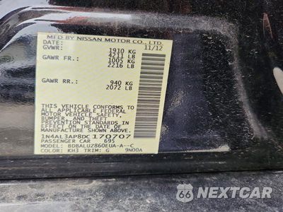 Zdjęcie 12 z 12 samochodu: 2013 NISSAN ALTIMA 2.5 VIN:1N4AL3AP8DC170707 - miniatura