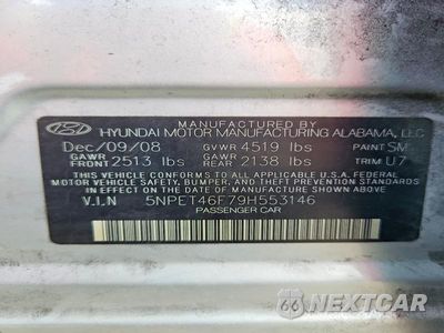 Zdjęcie 12 z 12 samochodu: 2009 HYUNDAI SONATA GLS V6 VIN:5NPET46F79H553146 - miniatura