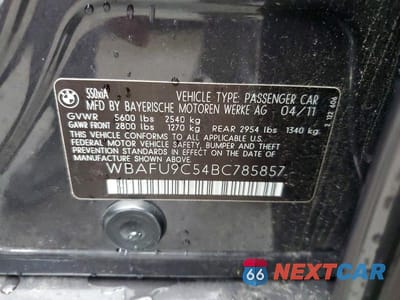 Zdjęcie 12 z 12 samochodu: 2011 BMW 5 SERIES XI VIN:WBAFU9C54BC785857 - miniatura