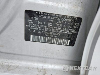 Zdjęcie 12 z 12 samochodu: 2021 HYUNDAI ACCENT SE VIN:3KPC24A66ME135806 - miniatura