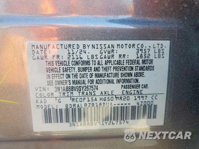 Zdjęcie 12 z 12 samochodu: 2025 NISSAN SENTRA S VIN:3N1AB8BV9SY267574 - miniatura