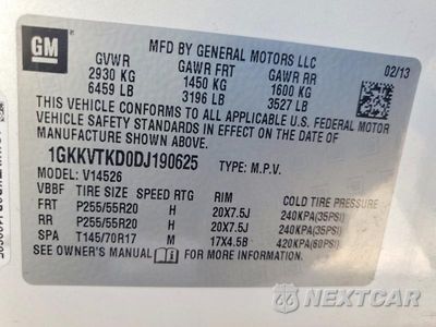 Zdjęcie 14 z 14 samochodu: 2013 GMC ACADIA DENALI VIN:1GKKVTKD0DJ190625 - miniatura