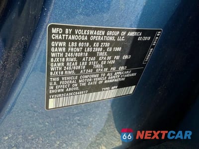Zdjęcie 10 z 10 samochodu: 2019 VOLKSWAGEN ATLAS SE VIN:1V2UR2CA3KC548517 - miniatura