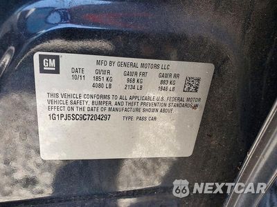 Zdjęcie 12 z 12 samochodu: 2012 CHEVROLET CRUZE ECO VIN:1G1PJ5SC9C7204297 - miniatura