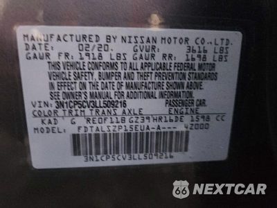 Zdjęcie 12 z 12 samochodu: 2020 NISSAN KICKS SV VIN:3N1CP5CV3LL509216 - miniatura