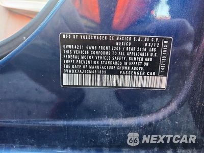Zdjęcie 12 z 12 samochodu: 2012 VOLKSWAGEN JETTA SE VIN:3VWDX7AJ1CM451899 - miniatura