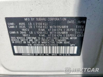 Zdjęcie 13 z 13 samochodu: 2019 SUBARU OUTBACK 2.5I LIMITED VIN:4S4BSANC2K3248033 - miniatura