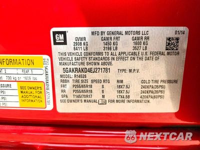 Zdjęcie 12 z 12 samochodu: 2014 BUICK ENCLAVE VIN:5GAKRAKD4EJ271781 - miniatura