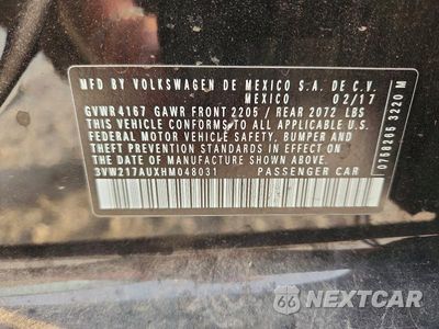 Zdjęcie 12 z 12 samochodu: 2017 VOLKSWAGEN GOLF S VIN:3VW217AUXHM048031 - miniatura
