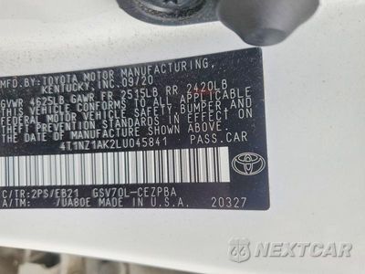 Zdjęcie 12 z 12 samochodu: 2020 TOYOTA CAMRY TRD VIN:4T1NZ1AK2LU045841 - miniatura