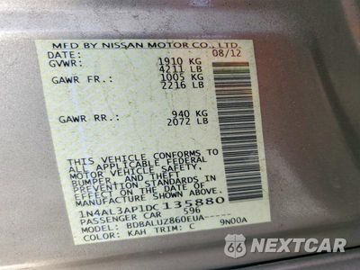 Zdjęcie 12 z 12 samochodu: 2013 NISSAN ALTIMA 2.5 VIN:1N4AL3AP1DC135880 - miniatura