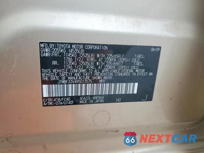Zdjęcie 13 z 13 samochodu: 2009 TOYOTA RAV4 BASE VIN:JTMBF33V495013575 - miniatura