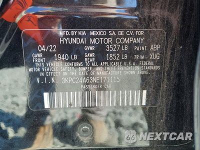 Zdjęcie 12 z 12 samochodu: 2022 HYUNDAI ACCENT SE VIN:3KPC24A63NE171115 - miniatura