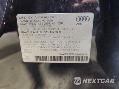 Zdjęcie 13 z 13 samochodu: 2016 AUDI Q5 PREMIUM VIN:WA1C2AFP3GA014815 - miniatura