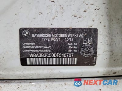 Zdjęcie 12 z 12 samochodu: 2013 BMW 3 SERIES XI VIN:WBA3B3C50DF540707 - miniatura