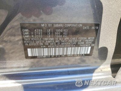 Zdjęcie 12 z 12 samochodu: 2019 SUBARU IMPREZA PREMIUM VIN:4S3GTAC64K3749154 - miniatura