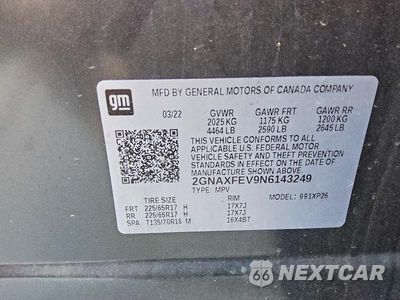 Zdjęcie 12 z 12 samochodu: 2022 CHEVROLET EQUINOX LS VIN:2GNAXFEV9N6143249 - miniatura
