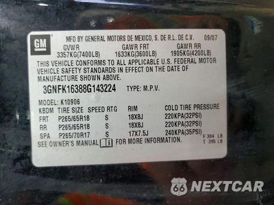 Zdjęcie 14 z 14 samochodu: 2008 CHEVROLET SUBURBAN K1500 LS VIN:3GNFK16388G143224 - miniatura