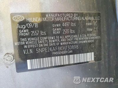 Zdjęcie 12 z 12 samochodu: 2019 HYUNDAI SONATA SE VIN:5NPE24AF8KH730898 - miniatura