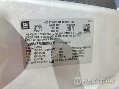 Zdjęcie 13 z 13 samochodu: 2011 CHEVROLET TAHOE K1500 LT VIN:1GNSKBE02BR105278 - miniatura