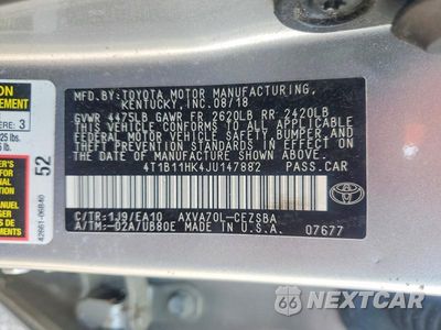 Zdjęcie 12 z 12 samochodu: 2018 TOYOTA CAMRY SE VIN:4T1B11HK4JU147882 - miniatura