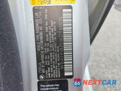 Zdjęcie 12 z 12 samochodu: 2006 BMW 750 LI VIN:WBAHN83516DT60015 - miniatura