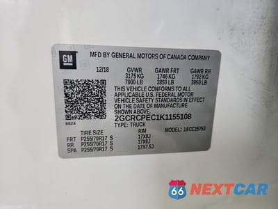 Zdjęcie 12 z 12 samochodu: 2019 CHEVROLET SILVERADO LD C1500 LT VIN:2GCRCPEC1K1155108 - miniatura