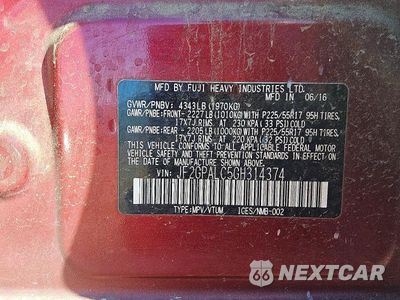 Zdjęcie 12 z 13 samochodu: 2016 SUBARU CROSSTREK LIMITED VIN:JF2GPALC5GH314374 - miniatura