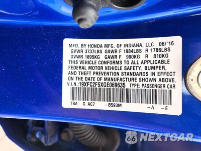 Zdjęcie 12 z 12 samochodu: 2016 HONDA CIVIC LX VIN:19XFC2F5XGE069635 - miniatura