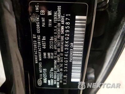 Zdjęcie 13 z 13 samochodu: 2019 KIA OPTIMA S VIN:5XXGT4L38KG295871 - miniatura