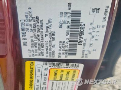 Zdjęcie 13 z 13 samochodu: 2017 FORD FUSION TITANIUM VIN:3FA6P0K96HR330227 - miniatura