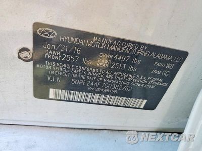 Zdjęcie 12 z 12 samochodu: 2016 HYUNDAI SONATA SE VIN:5NPE24AF7GH382762 - miniatura