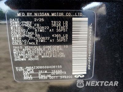 Zdjęcie 13 z 13 samochodu: 2025 INFINITI QX80 SENSORY VIN:JN8AZ3DB5S9406155 - miniatura