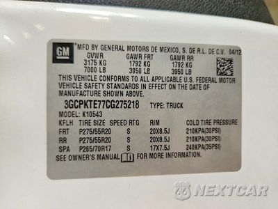 Zdjęcie 12 z 12 samochodu: 2012 CHEVROLET SILVERADO K1500 LTZ VIN:3GCPKTE77CG275218 - miniatura