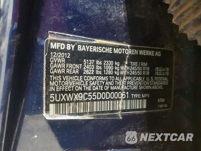 Zdjęcie 13 z 13 samochodu: 2013 BMW X3 XDRIVE28I VIN:5UXWX9C55D0D00061 - miniatura