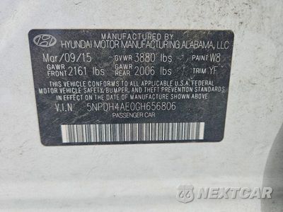 Zdjęcie 12 z 12 samochodu: 2016 HYUNDAI ELANTRA SE VIN:5NPDH4AE0GH656806 - miniatura