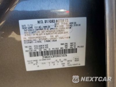 Zdjęcie 13 z 13 samochodu: 2013 FORD FLEX SEL VIN:2FMGK5C89DBD25026 - miniatura