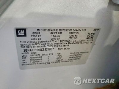 Zdjęcie 13 z 13 samochodu: 2012 CHEVROLET EQUINOX LT VIN:2GNALPEK5C6324837 - miniatura