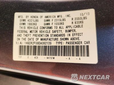 Zdjęcie 12 z 12 samochodu: 2014 HONDA ACCORD SPORT VIN:1HGCR2F56EA062135 - miniatura