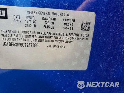 Zdjęcie 12 z 12 samochodu: 2016 CHEVROLET CRUZE LT VIN:1G1BE5SM6G7237089 - miniatura