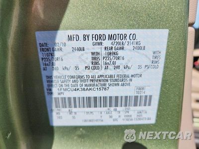 Zdjęcie 13 z 13 samochodu: 2010 FORD ESCAPE HYBRID VIN:1FMCU4K38AKC15787 - miniatura