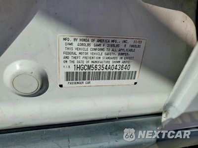 Zdjęcie 12 z 12 samochodu: 2004 HONDA ACCORD LX VIN:1HGCM56354A043640 - miniatura