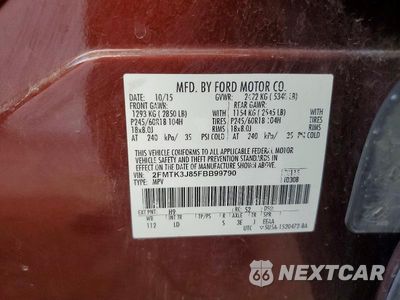 Zdjęcie 13 z 13 samochodu: 2015 FORD EDGE SEL VIN:2FMTK3J85FBB99790 - miniatura