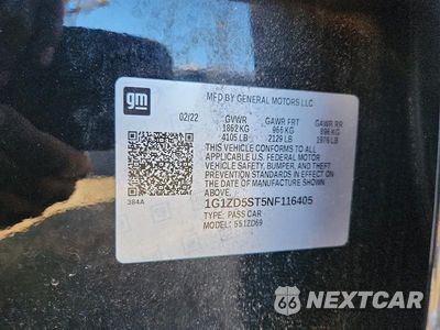 Zdjęcie 12 z 12 samochodu: 2022 CHEVROLET MALIBU LT VIN:1G1ZD5ST5NF116405 - miniatura