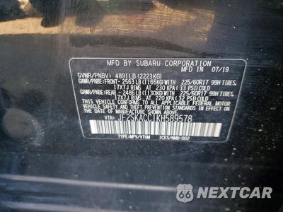 Zdjęcie 13 z 13 samochodu: 2019 SUBARU FORESTER VIN:JF2SKACC1KH589578 - miniatura