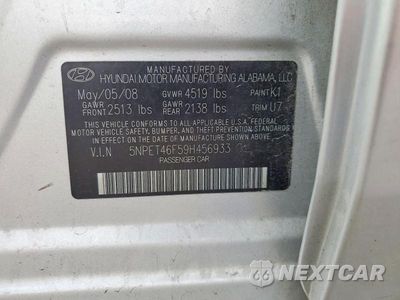Zdjęcie 12 z 12 samochodu: 2009 HYUNDAI SONATA GLS V6 VIN:5NPET46F59H456933 - miniatura