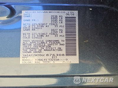 Zdjęcie 13 z 13 samochodu: 2016 NISSAN ROGUE S VIN:5N1AT2MT0GC876308 - miniatura