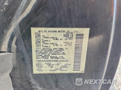 Zdjęcie 12 z 12 samochodu: 2004 NISSAN TITAN XE VIN:1N6AA06BX4N543422 - miniatura